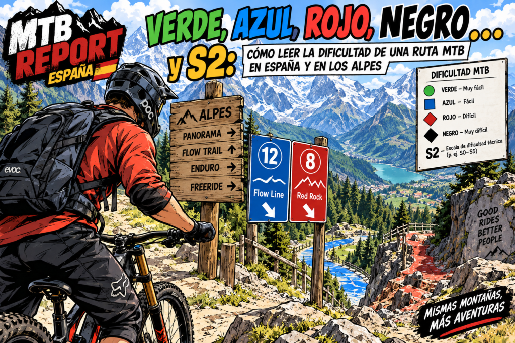 Dificultad rutas MTB, dificultad rutas BTT, colores rutas BTT, Centros BTT, escala STS MTB
